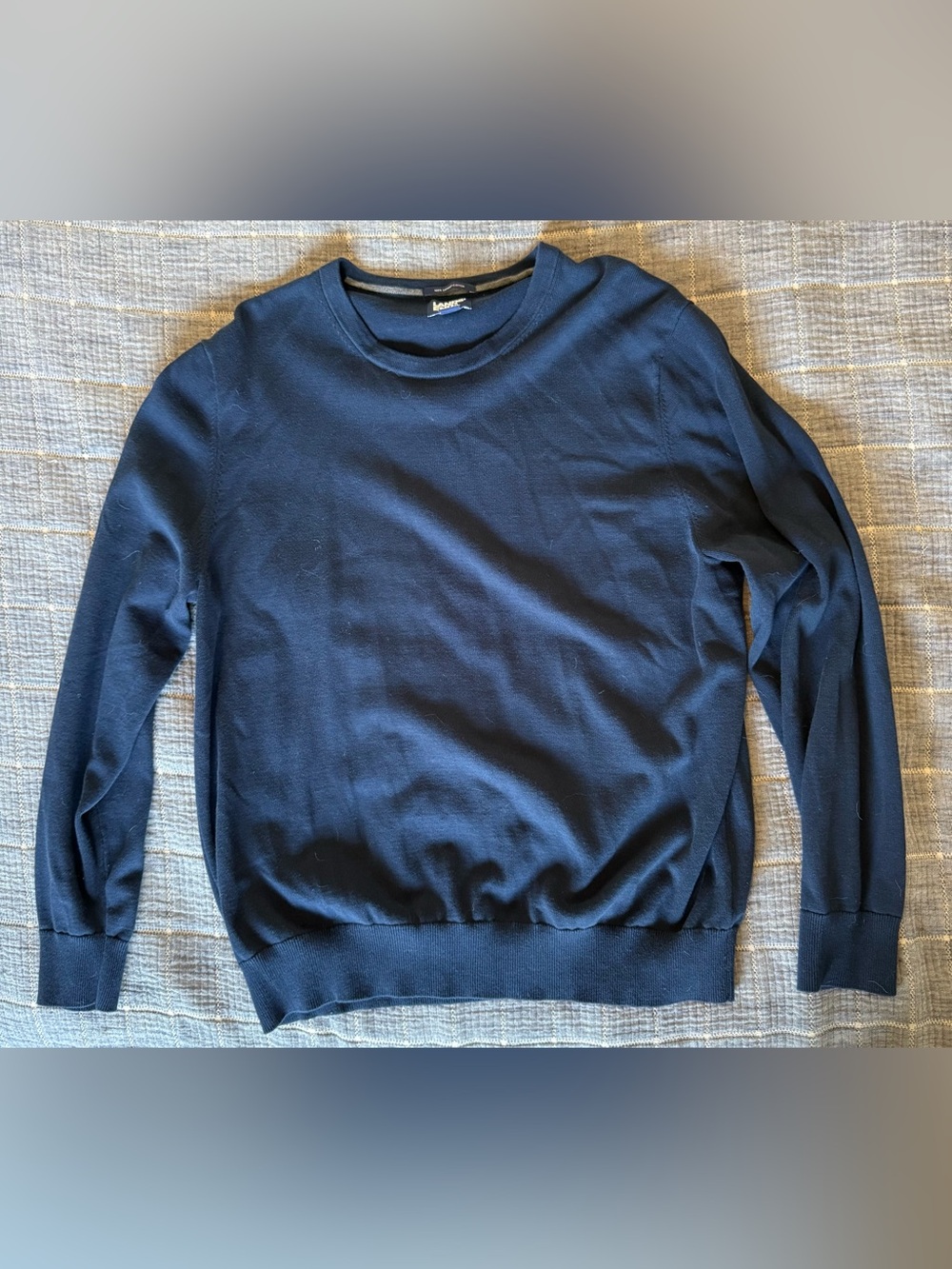 Navy Crewneck Cotton Sweater - Men (L), NWOT